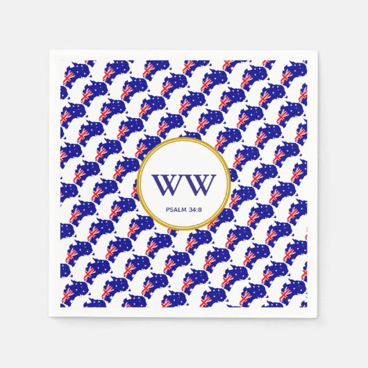Serviette En Papier Fête avec DRAPEAU AUSTRALIEN Anniversaire Fête de  (Devant)