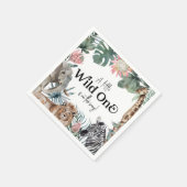 Serviette En Papier Fête Baby shower Wild One Safari Animaux (Coin)