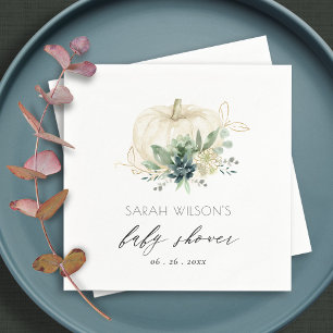 Serviette En Papier Fête bébé citrouille succulente bleu vert foncé