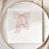 Serviette En Papier Fête bébé Coquette Ruban Rose