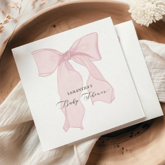 Serviette En Papier Fête bébé Coquette Ruban Rose