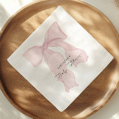 Serviette En Papier Fête bébé Coquette Ruban Rose