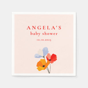 Serviette En Papier Fête bébé florale Poppy gras