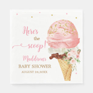 Serviette En Papier Fête bébé glace rose 