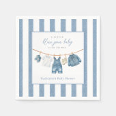 Serviette En Papier Fête Bébé Jean Bleu  (Devant)