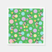 Serviette En Papier Fête bébé Mickey Mouse pois verts (Devant)