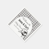 Serviette En Papier Fête bébé Ostrich Gingham Gris (Coin)