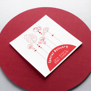 Serviette En Papier Fête bébé Pizza Livraison Spéciale
