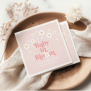 Serviette En Papier Fête bébé rétro Daisy Rose bohème