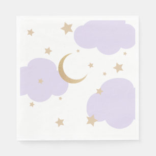 Serviette En Papier Fête bébé violette au-delà de la lune
