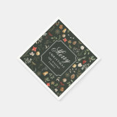 Serviette En Papier Fête botanique de Noël d'hiver (Coin)