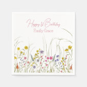 Serviette En Papier Fête Botanique Fleur sauvage d'aquarelle (Devant)