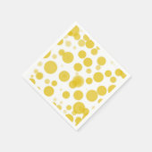 Serviette En Papier Fête Bulles Jaune Blanc Point Moderne (Coin)