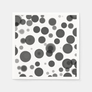Serviette En Papier Fête Bulles Point Noir Blanc Moderne