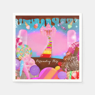 Serviette En Papier Fête Candy Land Fantaisie Anniversaire Personnalis