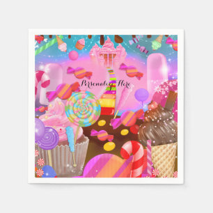 Serviette En Papier Fête Candy Land Fantaisie Anniversaire Personnalis