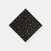 Serviette En Papier Fête céleste nuit étoilée Black & Gold Stars (Coin)