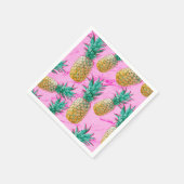 Serviette En Papier Fête chic Fun Tropicale avec des ananas et du marb (Coin)