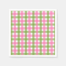 Fête classique rose et vert à carreaux