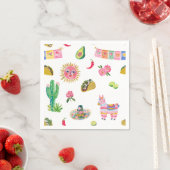 Serviette En Papier Fête Colorée Aquarelle (En situation)