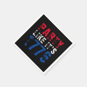 Serviette En Papier Fête comme elle est 1776 rouge blanc bleu typograp (Coin)