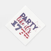 Serviette En Papier Fête comme en 1776 - American Flag Typography (Coin)