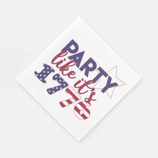 Serviette En Papier Fête comme en 1776 - American Flag Typography (Coin)