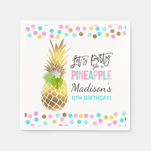 Serviette En Papier Fête comme un ananas fête Anniversaire Napkin (Devant)