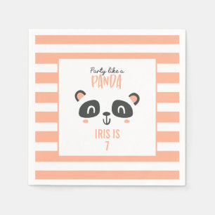 Serviette En Papier Fête comme un panda coloré anniversaire lumineux