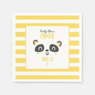 Serviette En Papier Fête comme un panda coloré anniversaire lumineux