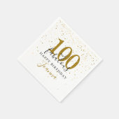 Serviette En Papier Fête d'anniversaire 100 et fabuleuse noire et or (Coin)