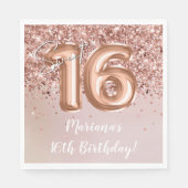 Serviette En Papier Fête d'anniversaire 16 ans Rose Gold Sweet (Devant)