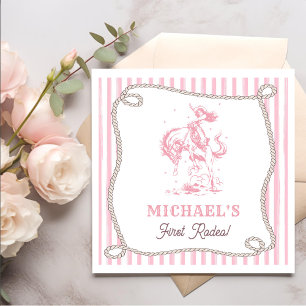 Serviette En Papier Fête d'anniversaire 1ère année Cowgirl Rose Vintag