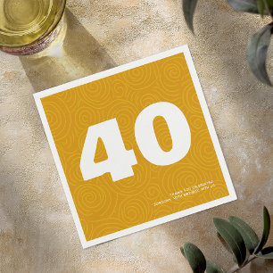 Serviette En Papier Fête d'anniversaire 40 ans avec une typographie mo