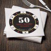Serviette En Papier Fête d'anniversaire 50 ans jeton de poker