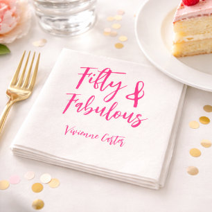 Serviette En Papier Fête d'anniversaire 50 ans Moderne 50 et Fabuleuse