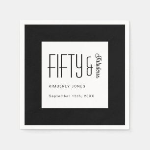 Serviette En Papier Fête d'anniversaire 50 ans Moderne Cinquante et Fa