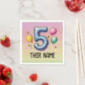 Serviette En Papier fête d'anniversaire 5 ans sans thème (En situation)