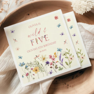 Serviette En Papier Fête d'anniversaire 5 ans Wild and Five Wildflower