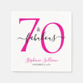 Serviette En Papier Fête d'anniversaire 70 ans et fabuleuse  (Devant)