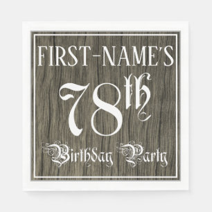 Serviette En Papier Fête d'anniversaire 78th — Script fantaisie, Fa
