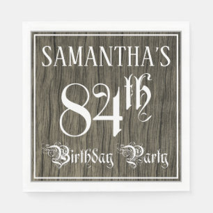 Serviette En Papier Fête d'anniversaire 84th — Script fantaisie, Faux