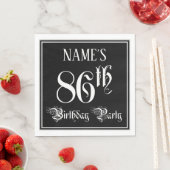 Serviette En Papier Fête d'anniversaire 86 ans — Écriture élégante + N (En situation)