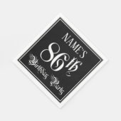 Serviette En Papier Fête d'anniversaire 86 ans — Écriture élégante + N (Coin)
