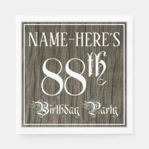 Serviette En Papier Fête d'anniversaire 88th — Script fantaisie, Faux