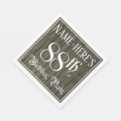 Serviette En Papier Fête d'anniversaire 88th — Script fantaisie, Faux (Coin)