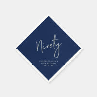 Fête d'anniversaire 90 ans Bleu Marine Argent