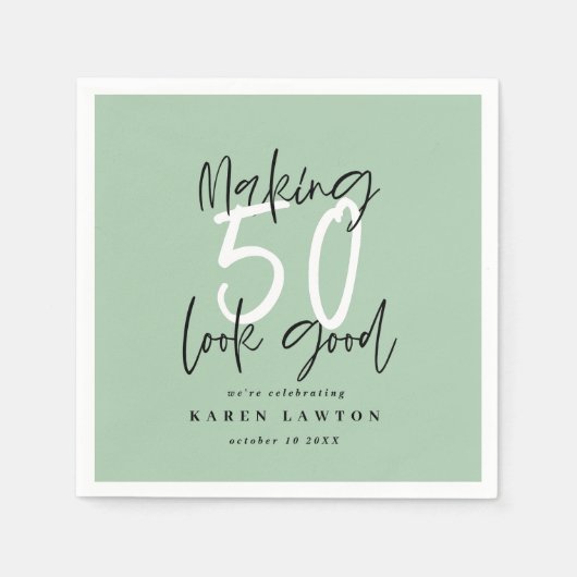 Serviette En Papier Fête d'anniversaire à 50 ans (Devant)