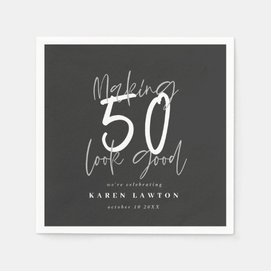 Serviette En Papier Fête d'anniversaire à 50 ans (Devant)