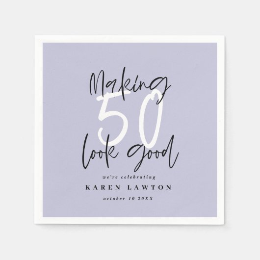 Serviette En Papier Fête d'anniversaire à 50 ans (Devant)